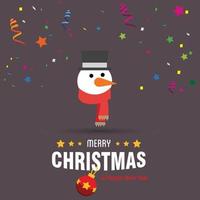 Merry Christmas card design with creative typography and dark background vector