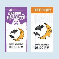 Happy Halloween invitation design with moon vector