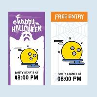 Happy Halloween invitation design with moon vector