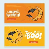 diseño de invitación de feliz halloween con vector de luna