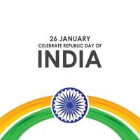 tarjeta del día de la república india con vector de fondo tipográfico