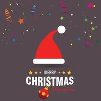 Merry Christmas card design with creative typography and dark background vector