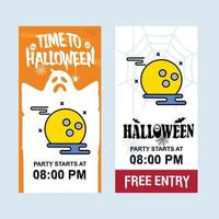 diseño de invitación de feliz halloween con vector de luna