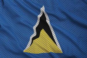 Saint Lucia flag printed on a polyester nylon sportswear mesh fa photo