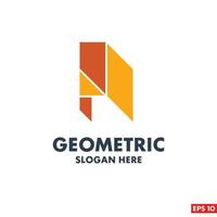 Geometric logo design with typography and light background vector