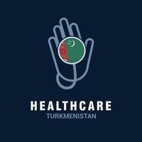 Health care logo with country flag design vector