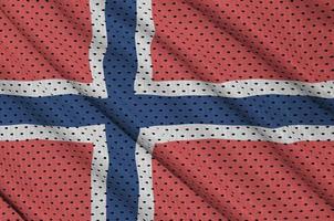 Norway flag printed on a polyester nylon sportswear mesh fabric photo