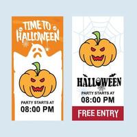 Happy Halloween invitation design with pumpkin vector