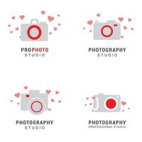 Camera logo design with typography vector