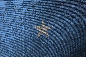 Somalia flag  is depicted on the screen with the program code. The concept of modern technology and site development photo