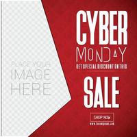 Cyber Monday sale card design vector