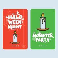 Happy Halloween invitation design with candle vector