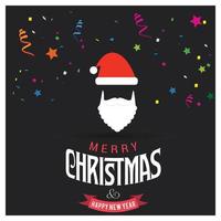 Merry Christmas card design with creative typography and dark background vector