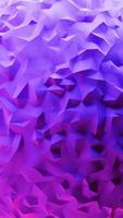 Round abstract triangle purple pink and blue mesh rough paper texture spinning around itself background. Vertical video