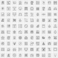 100 iconos de negocios para web y material impreso vector