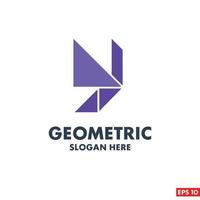 Geometric logo design with typography and light background vector