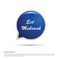 diseño de eid mubarak con tipografía y vector de diseño creativo