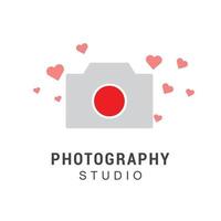 Camera logo design with typography vector