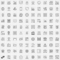 100 iconos de negocios para web y material impreso vector