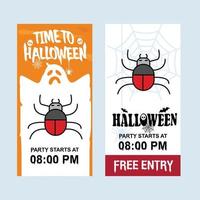 Happy Halloween invitation design with spider vector