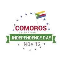 Comoros Independence day card design vector