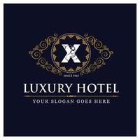 Luxury hotel design with logo and typography vector