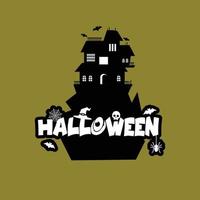 diseño de halloween con tipografía y vector de fondo claro