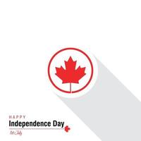 vector de tarjeta de diseño del día de la independencia de canadá