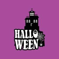 diseño de halloween con tipografía y fondo claro vector ilustración vectorial