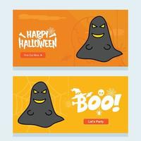 Happy Halloween invitation design with ghost vector