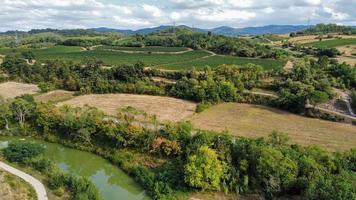 Drone view of the rural landscape in Saint-Hilaire south of France photo