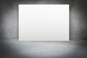 Room concrete interior with blank poster canvas. Mock up template photo