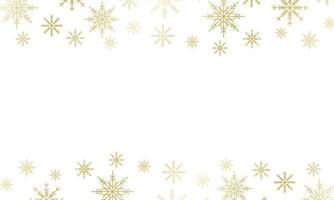 Beautiful winter background with gold snowflakes. Christmas background for design. Vector illustration