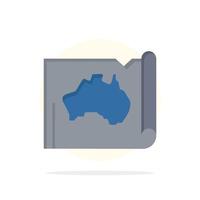 Australia Australian Country Location Map Travel Abstract Circle Background Flat color Icon vector