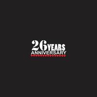26 years anniversary celebration logotype, hand lettering, 26 year sign, greeting card vector
