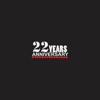 22 years anniversary celebration logotype, hand lettering, 22 year sign, greeting card vector