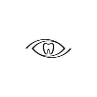 Eye and Tooth logo or icon design vector