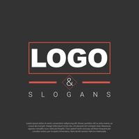 simple and modern rectangle concept logo design templates vector