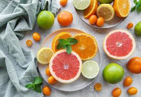 Fresh citrus fruits photo