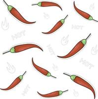 set of red hot peppers vector