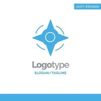 brújula navegación forma azul plantilla de logotipo sólido lugar para el eslogan vector