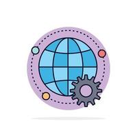 connected online world globe multiplayer Flat Color Icon Vector