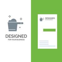 Cleaning Detergent Gauge Housekeeping Grey Logo Design and Business Card Template vector