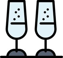 celebración copas de champán saludos tostado empresa logotipo plantilla color plano vector