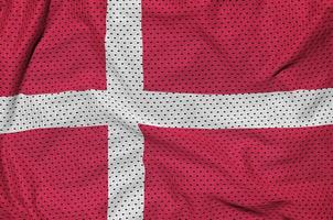 Denmark flag printed on a polyester nylon sportswear mesh fabric photo