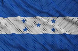 Honduras flag printed on a polyester nylon sportswear mesh fabri photo