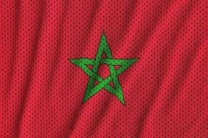 Morocco flag printed on a polyester nylon sportswear mesh fabric photo