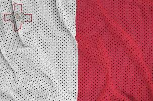 Malta flag printed on a polyester nylon sportswear mesh fabric w photo