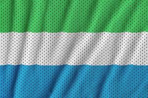 Sierra Leone flag printed on a polyester nylon sportswear mesh f photo