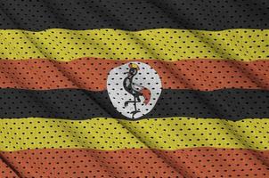 Uganda flag printed on a polyester nylon sportswear mesh fabric photo
